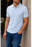 Erkek Bebe Mavisi Basic Polo Yaka Pike Tişört